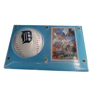 Miguel Cabrera Detroit Tigers Topps Chrome Signed card w/ Baseball and Frame